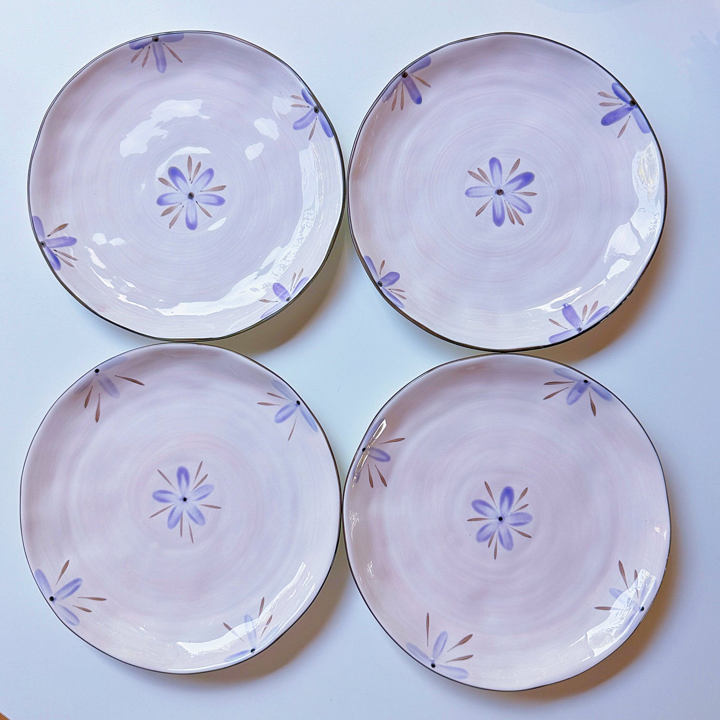 Mraynes Sculpted Orchid Embossed Salad Plates (Set of 4)