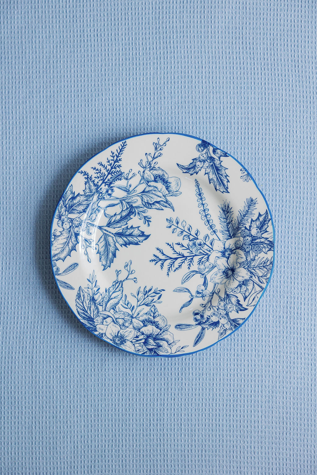 Mraynes Coastal Chinoiserie Blue & White Salad Plates (Set of 4)