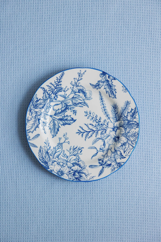 Mraynes Coastal Chinoiserie Blue & White Salad Plates (Set of 4)
