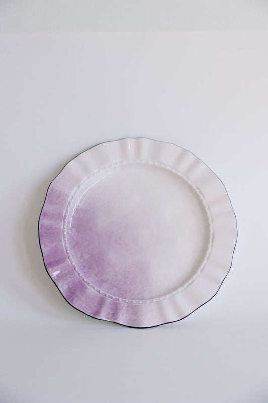 Mraynes Lavender Ombre Ruffled Dinner Plates (Set of 4)