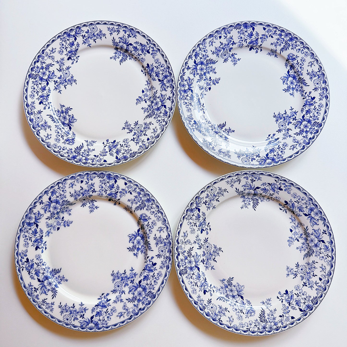 Mraynes Indigo Wildflower Botanical Dinner Plates (Set of 4)